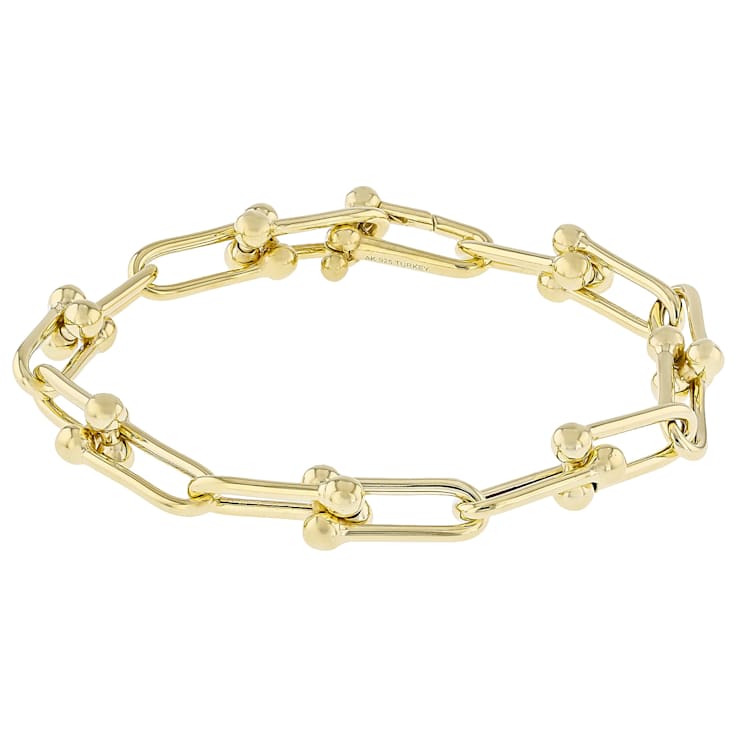Stirrup Link Chain Bracelet In 18k Gold Over Sterling Silver