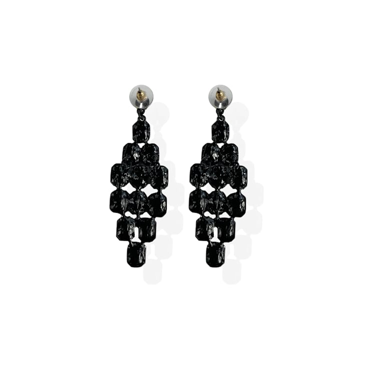 Black diamond chandelier earrings outlet