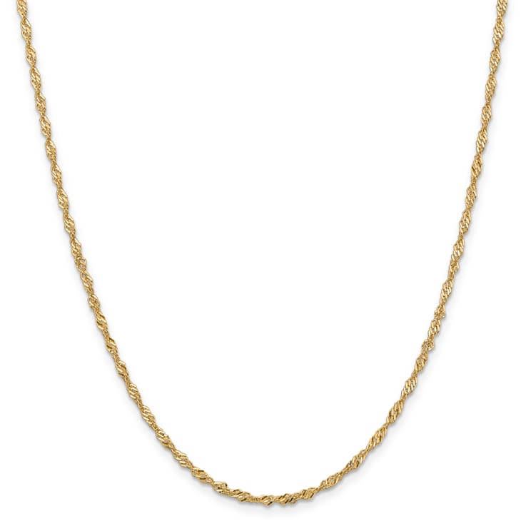 14K Yellow Gold 2mm Singapore Chain Necklace