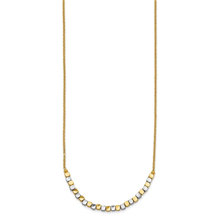 14K Two-tone Beaded 18-inch Necklace