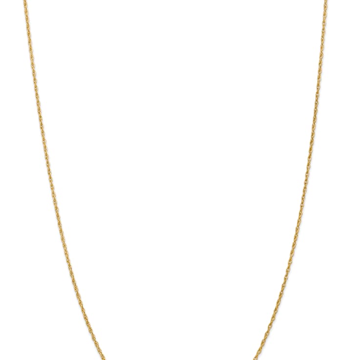 18K Yellow Gold 1.3mm Solid Baby Rope 20 Inch Chain
