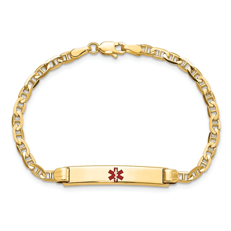14k Yellow Gold Medical Mariner Link Child ID Bracelet