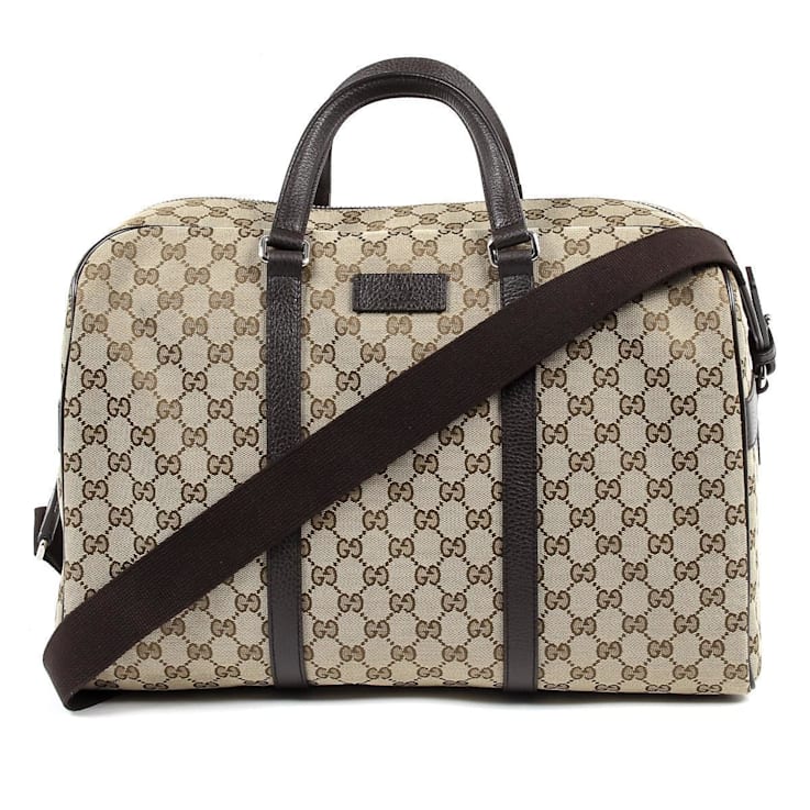 Gucci Unisex Classic Luggage Original GG Canvas Carry On Duffle Travel Bag 174RWA