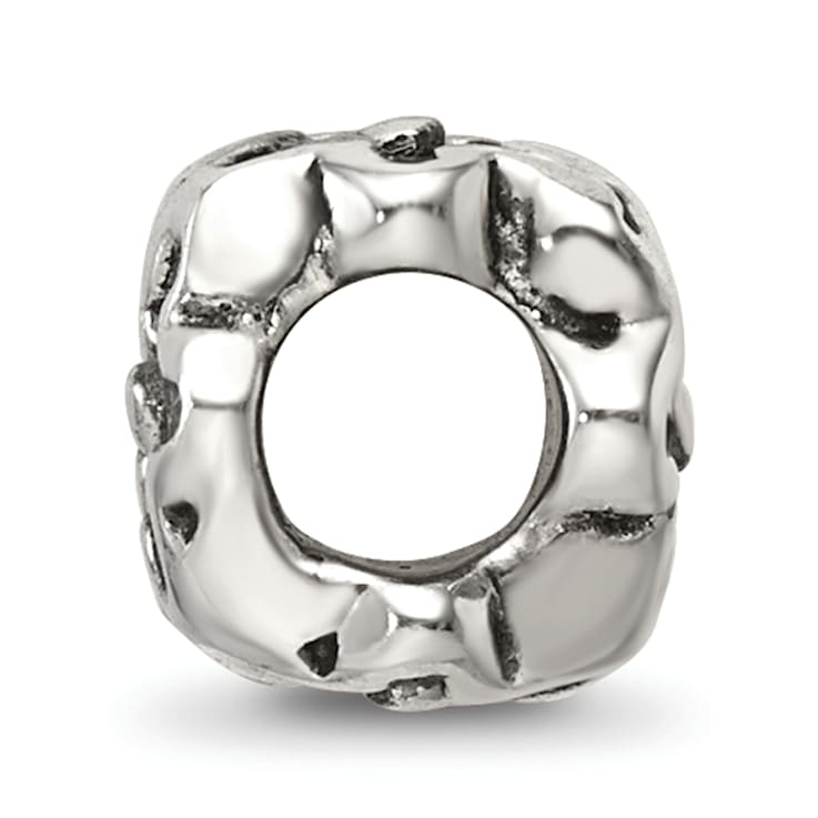 Sterling Silver Antiqued Flower Bead