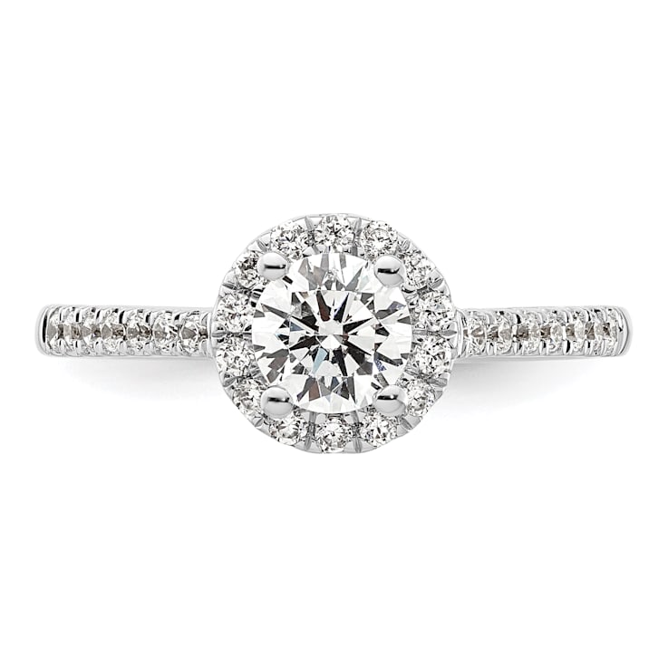 Rhodium Over 14K White Gold Eternal Promise Lab Grown Diamond Halo Ring