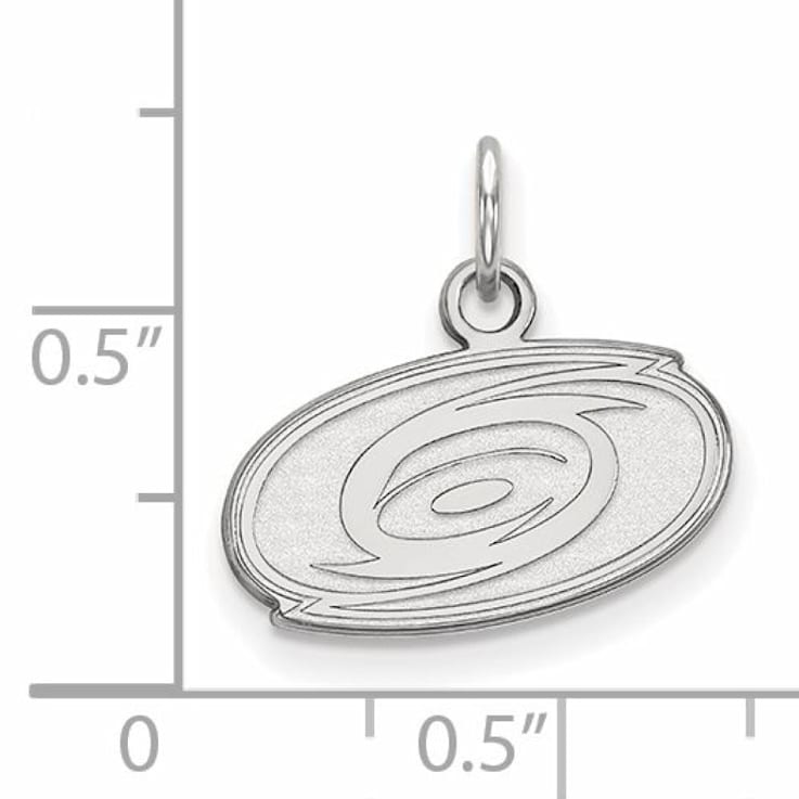 Rhodium Over Sterling Silver NHL LogoArt Carolina Hurricanes Extra Small Pendant