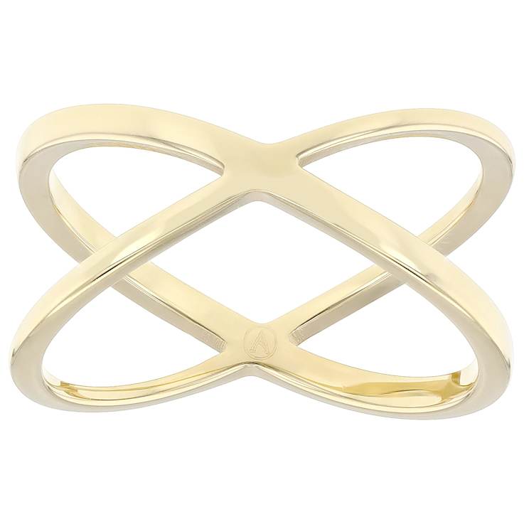 Gold-Tone Crossover Ring