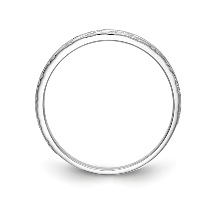 Rhodium Over 14K White Gold AA Quality Trio Ladies Wedding Band
