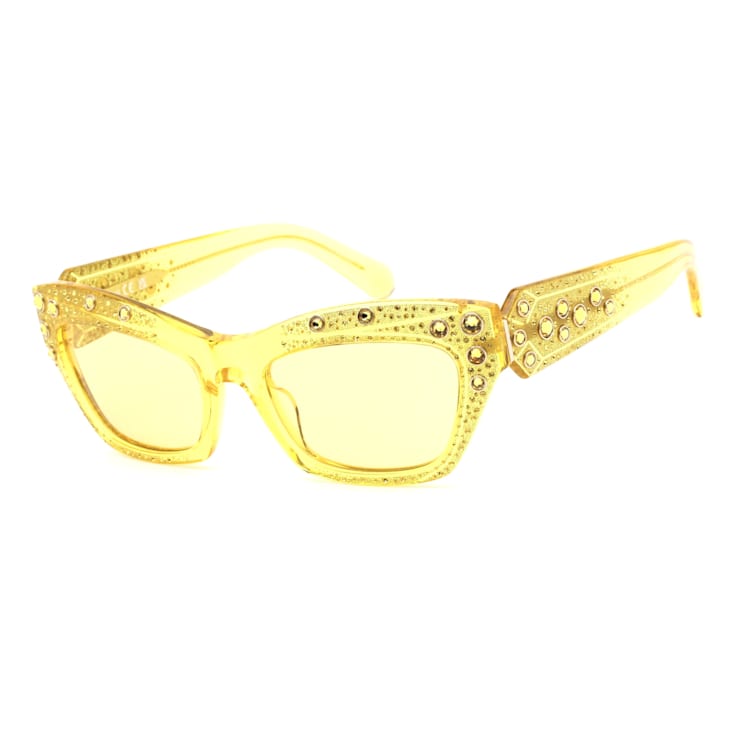 Swarovski Shiny Yellow with Crystal Accent Frame / Roviex Lens Sunglasses