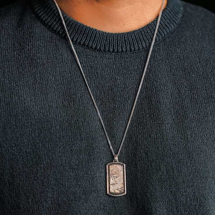 Vezeto Dog Tag Silver Meteorite
