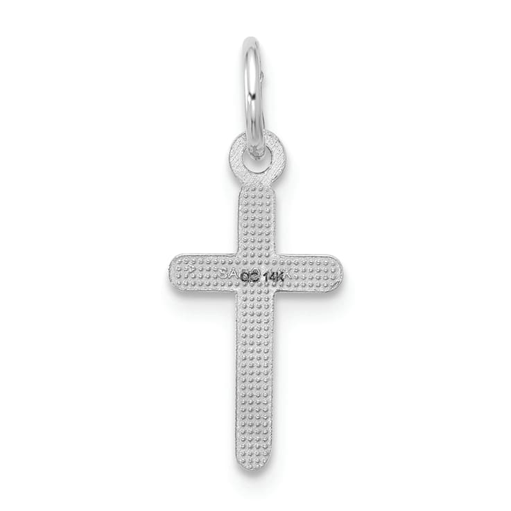 Rhodium Over 14k White Gold Cross Pendant