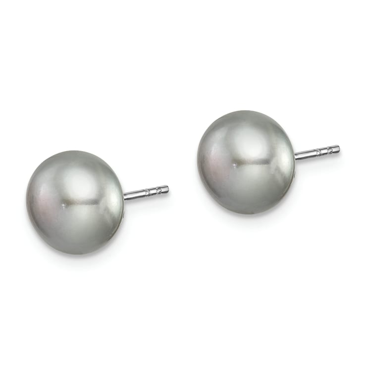 Rhodium Over Sterling Silver 7 Pairs 8-9mm Freshwater Cultured Pearl
Stud Ear Set