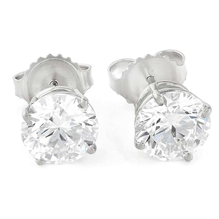 Lab-Grown Diamond Stud Earrings In 14K White Gold 3.00ctw