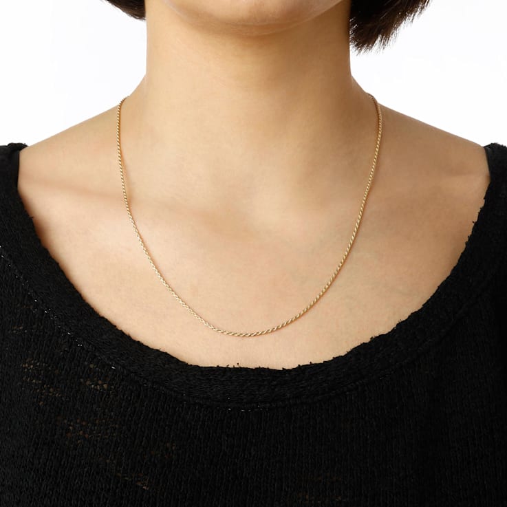 18K Yellow Gold Plated Sterling Silver 1.46 mm Adjustable Rope Chain
22" Necklace