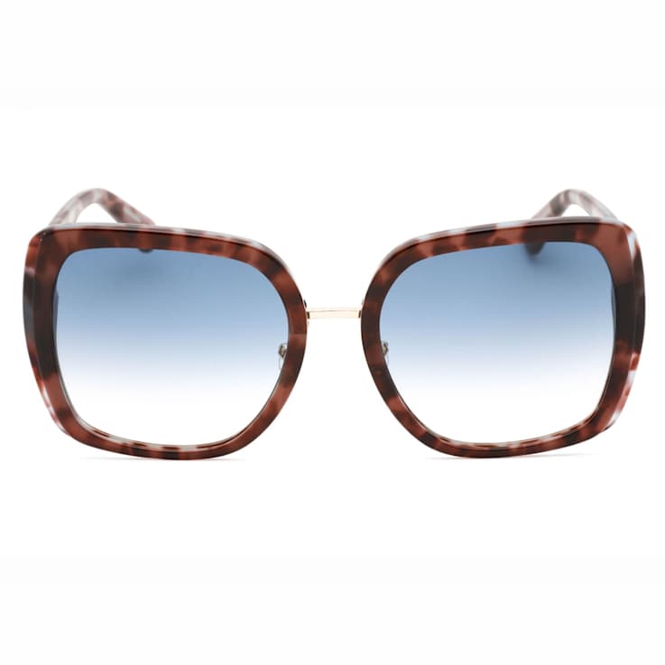 Kate Spade Kimber Blue Havana Square Frame / Blue Lenses Sunglasses