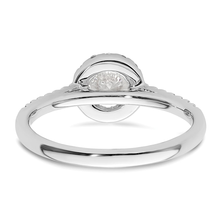 Rhodium Over 14K White Gold Eternal Promise Lab Grown Diamond Halo Ring