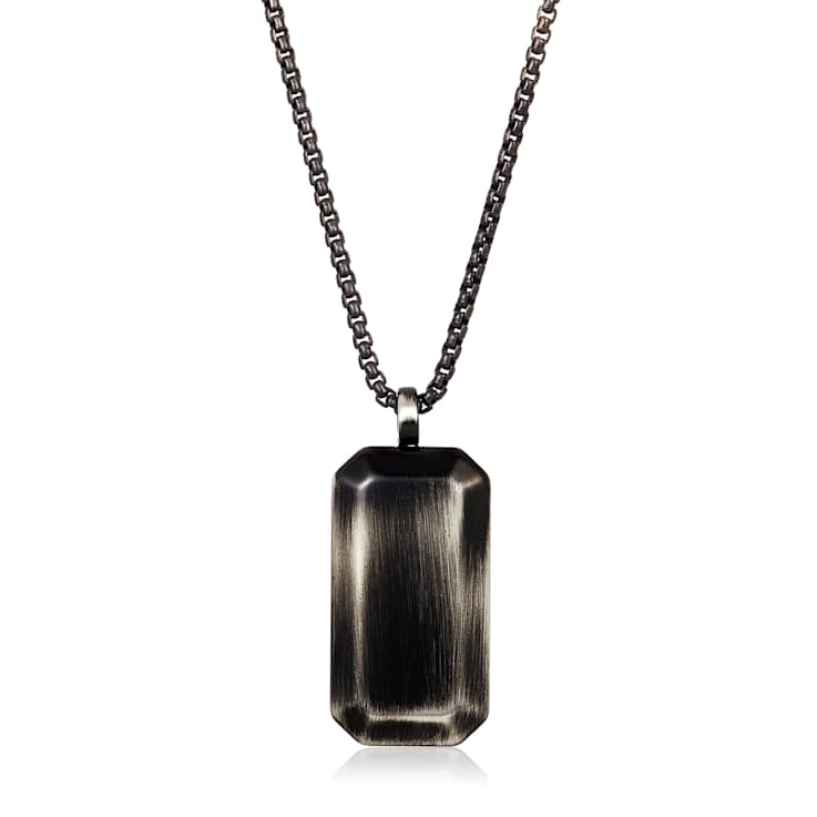 Invicta Men's Dog Tag Pendant With Chain In Stainless Steel