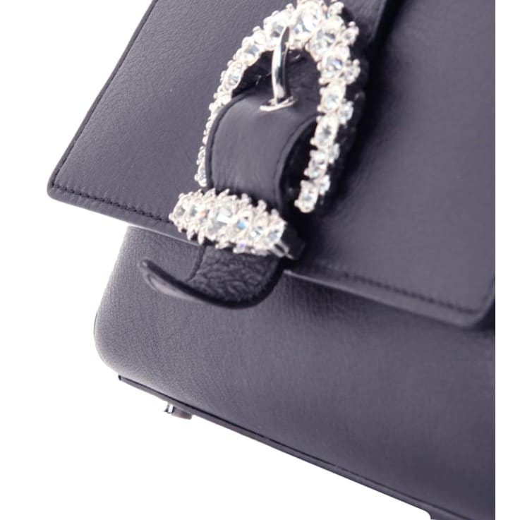 ★JIMMY CHOO★ CHERI M smooth leatherTop handle【完売前に!】 Jimmy Choo Cheri Dark Blue Leather Top Handle Bag – Queen
