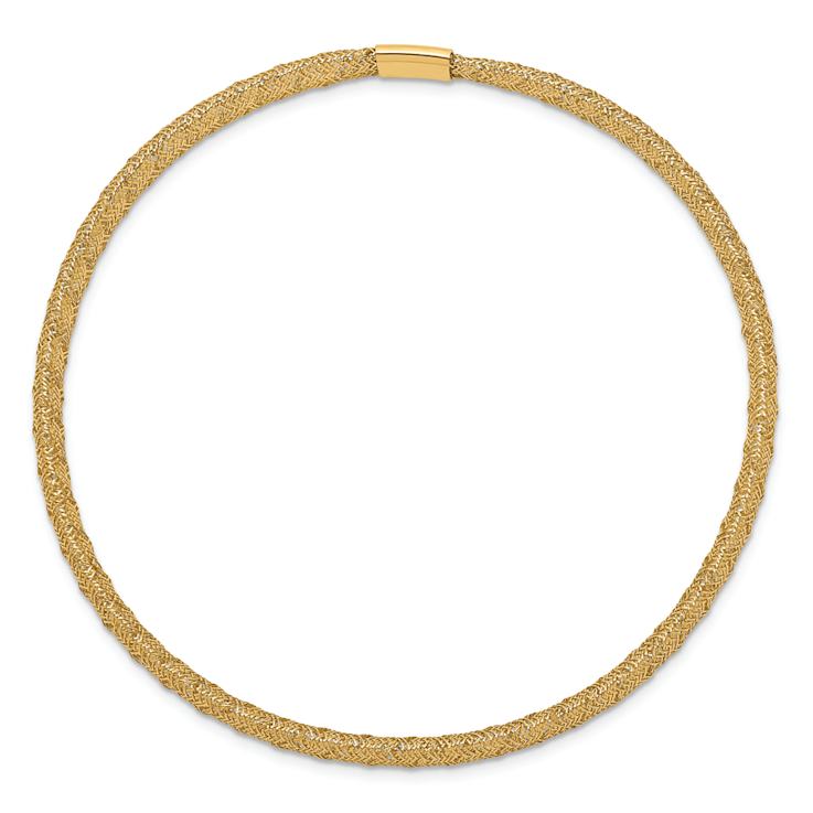 10k Yellow Gold 4mm Stretch Mesh Slip-On Bracelet