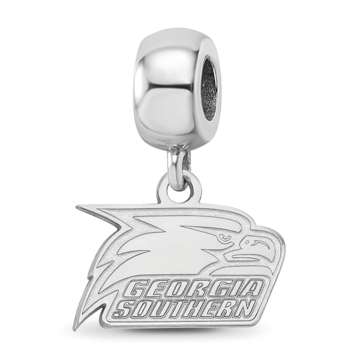 Sterling Silver Rhodium-plated LogoArt Georgia Southern University
Dangle Bead