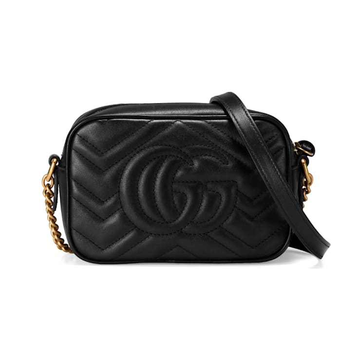 Gucci marmont chevron black and white hotsell