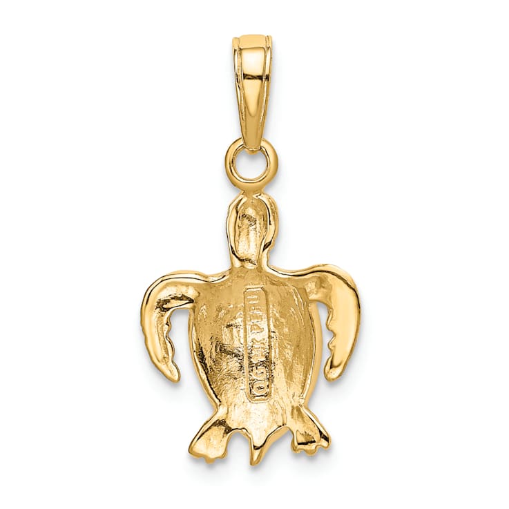 14K Yellow Gold Sea Turtle Pendant