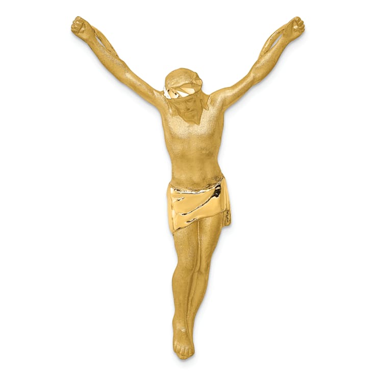 14k Yellow Gold Brushed and Diamond-Cut Corpus Chain Slide