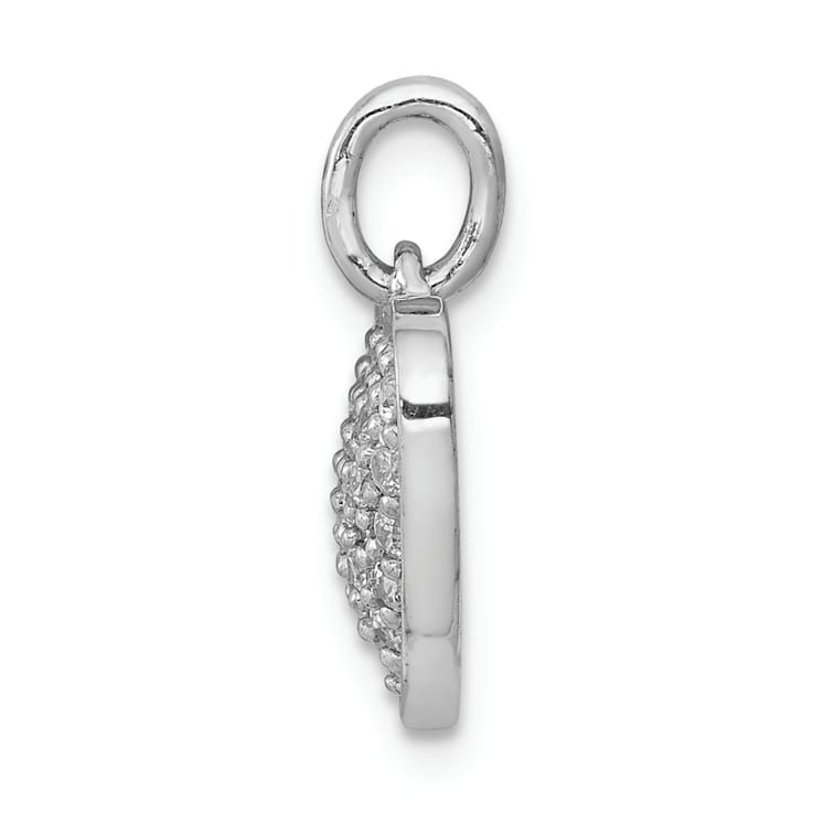 Rhodium Over 14k White Gold Diamond Heart Pendant