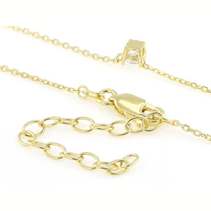Elegant Lab-Grown Diamond Solitaire Pendant Necklace In 18K Gold Over
Sterling Silver