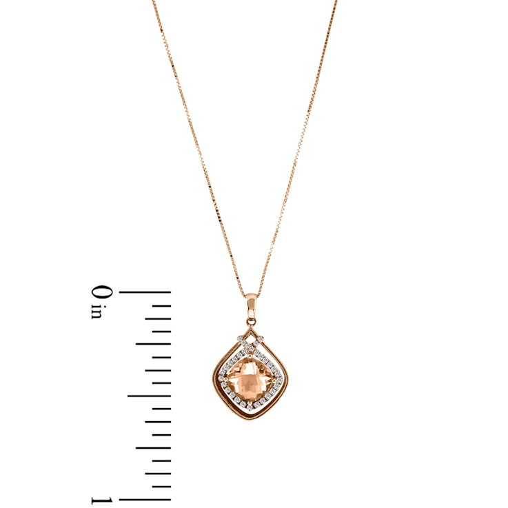 1.93ctw Morganite and Diamond Pendant in 14k Rose Gold