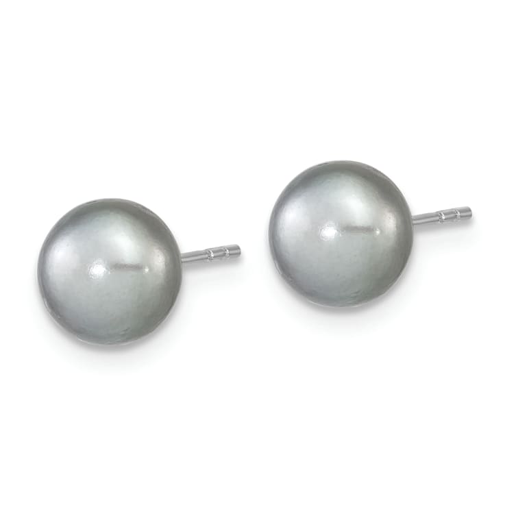 Rhodium Over Sterling Silver 7-8mm Gray Freshwater Pearl Earring
Bracelet Necklace Set