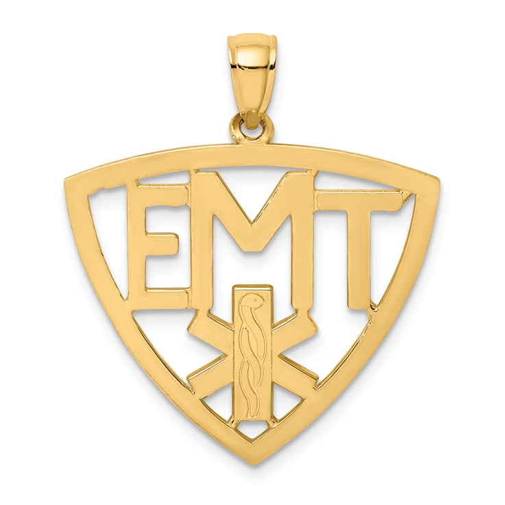 14k Yellow Gold Emergency Medical Technician Pendant