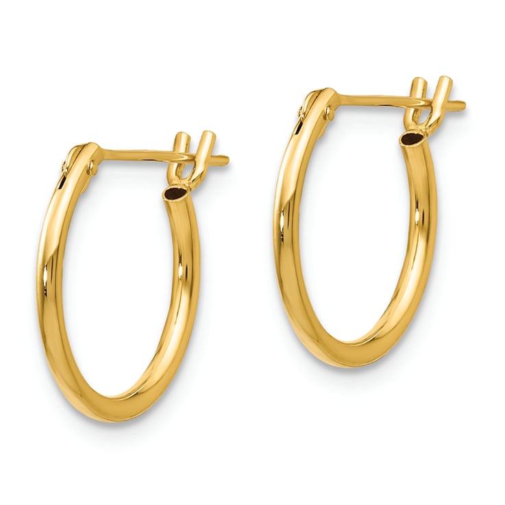 14K Yellow Gold 1.25mm Half Hoop Earrings