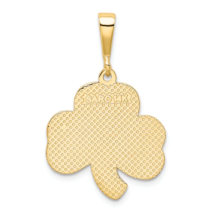 14K Yellow Gold Trinity Clover Pendant