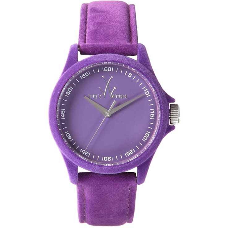 Toy Watch Women's Sartorial Purple Dial, Purple Leather Strap Watch