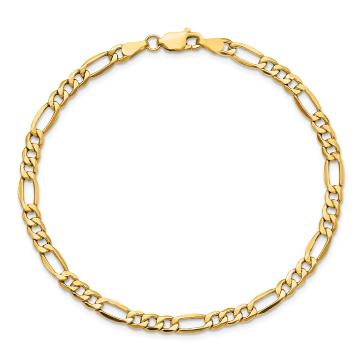 14k Yellow Gold 4.2mm Figaro Link Bracelet, 8 Inches