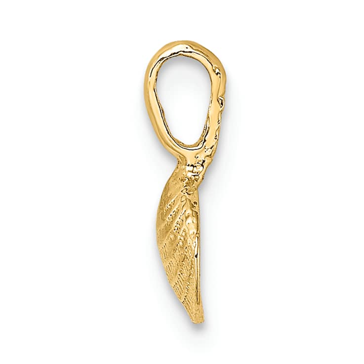 10K Yellow Gold Textured Mini Clam Shell Charm