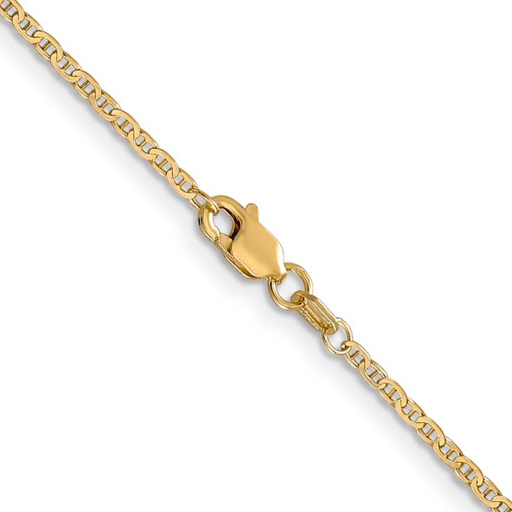 14k Yellow Gold 1.5mm Mariner Link Chain 22 inch