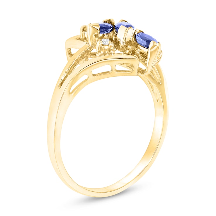 0.41ctw Sapphire and Diamond Ring in 14k Yellow Gold