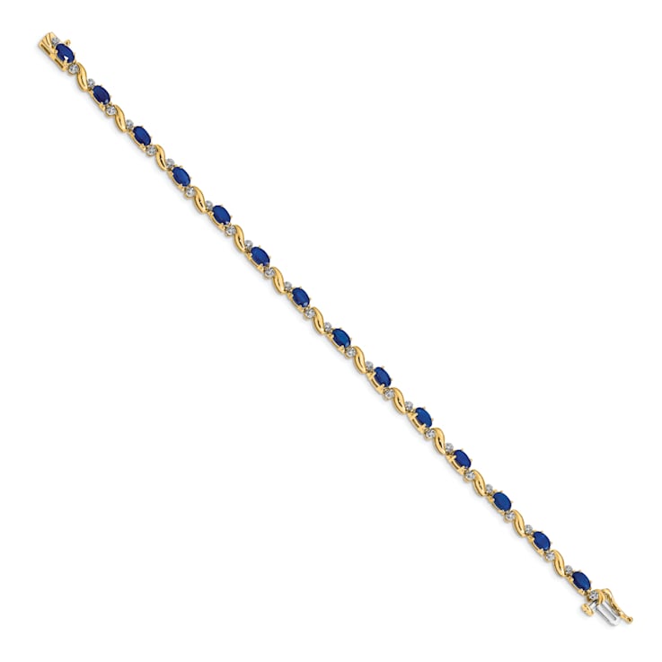 14k Yellow Gold and 14k White Gold with Rhodium Over 14k Yellow Gold
Diamond and Sapphire Bracelet