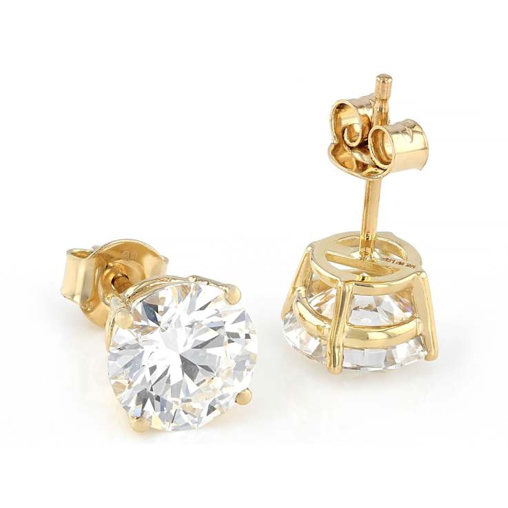 Timeless Lab-Grown Diamond Solitaire Stud Earrings 4ctw In 14K Gold