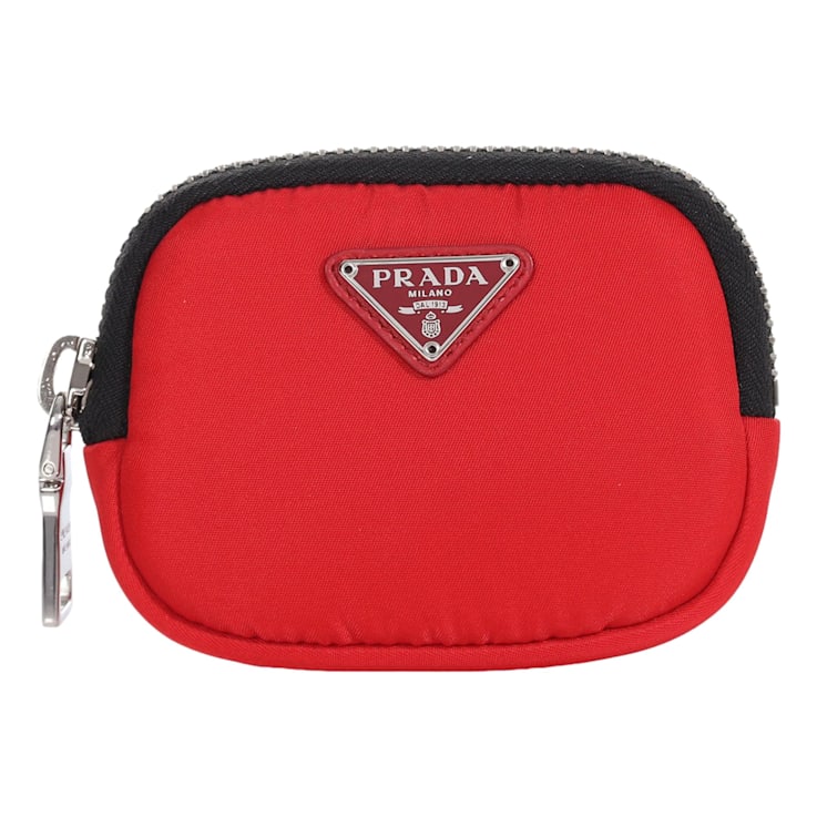 Prada Tessuto Red Nylon Cargo Mini Pouch on Lanyard Neck Bag 18KB1A