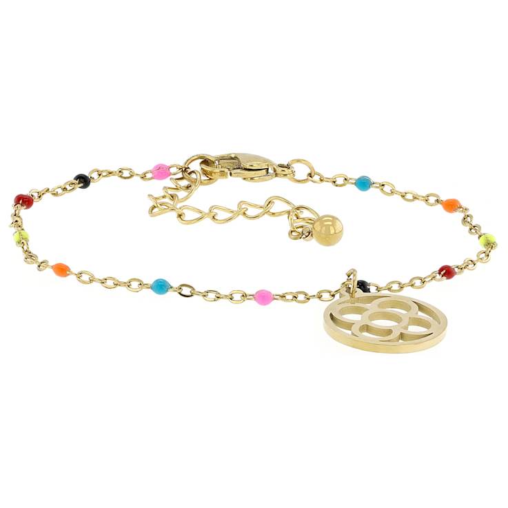 Bead Station Charm Bracelet In Gold-Tone 2mm