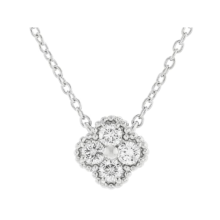 Refined Lab-Grown Diamond Cluster Necklace And Earring Set In Sterling Silver
