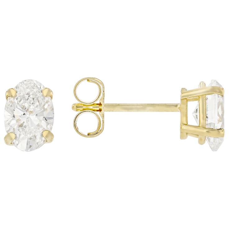 Lab-Grown Diamond Oval Stud Earrings In 14K Gold 1.00ctw