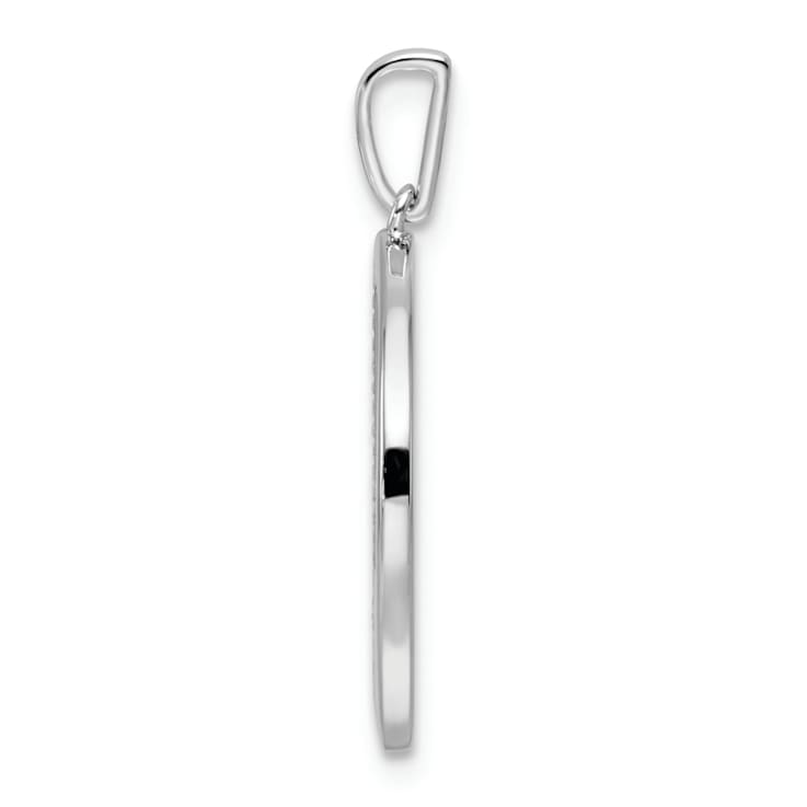 14K White Gold Gatsby Diamond Initial P Charm