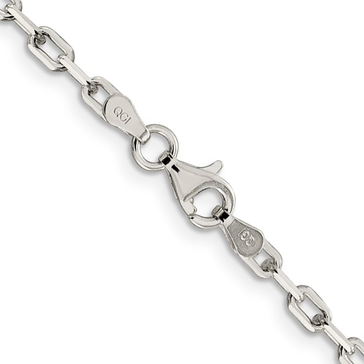 Sterling Silver 2.75mm Elongated Open Link Chain Necklace