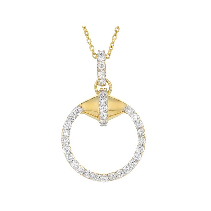 Elegant Lab-Grown Diamond Pendant Necklace 1.20ctw In 18K Gold Over
Sterling Silver