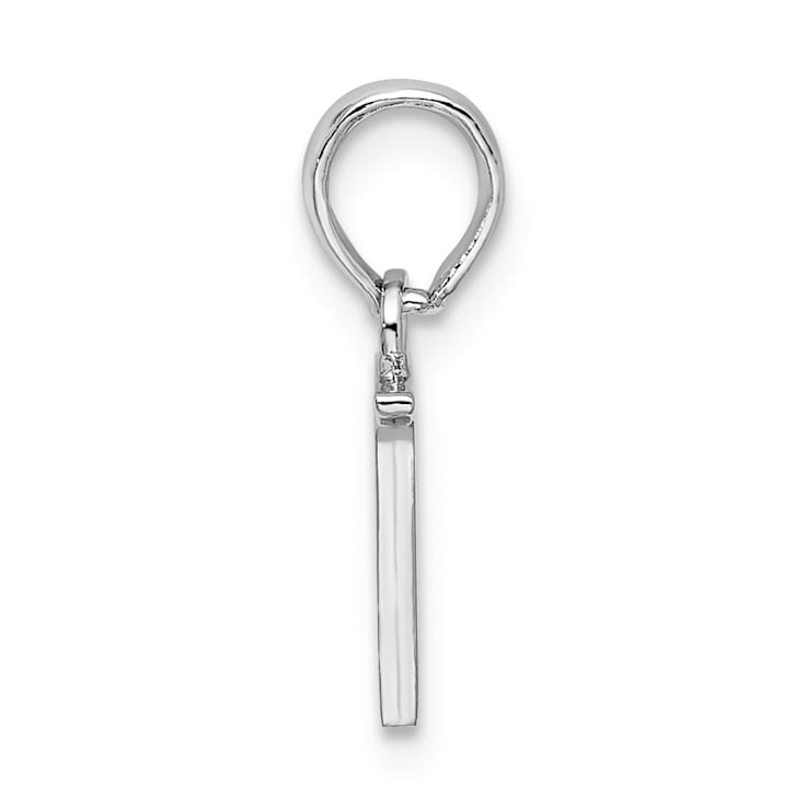 Sterling Silver Polished Block Initial -N- Pendant