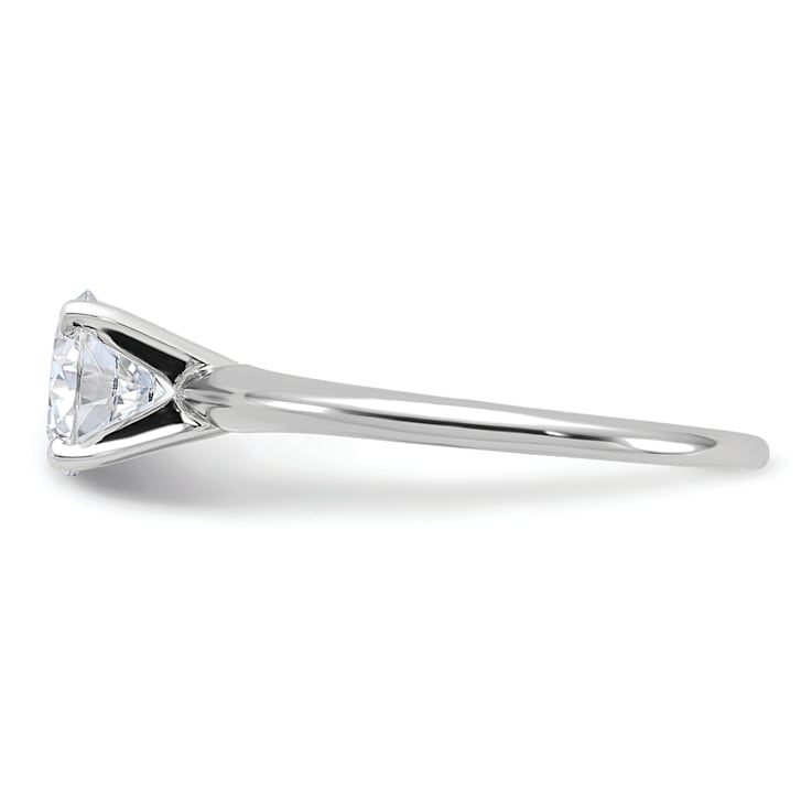 Rhodium Over 14K White Gold 1 ct. D E F Pure Light Round Moissanite
Solitaire Ring